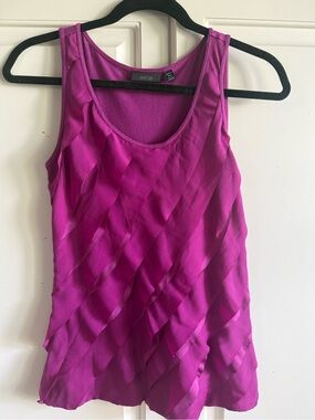 Apt. 9 Bright Fuchsia Layered Ruffle Tank